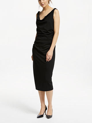Winser London Soft Sleeveless Shift Dress, Black