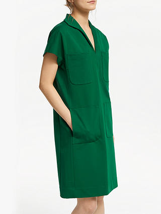 Winser London Natalie Pocket Detail Shift Dress, Emerald Green