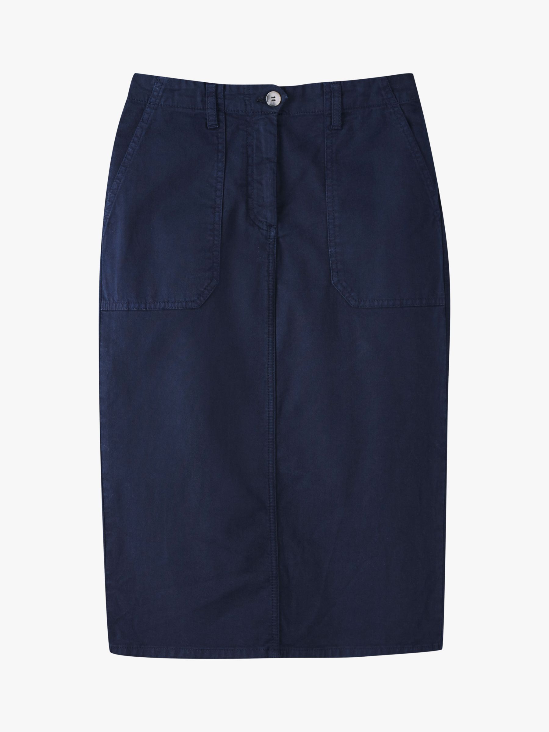Pure Collection Chino Pencil Skirts, Navy at John Lewis & Partners
