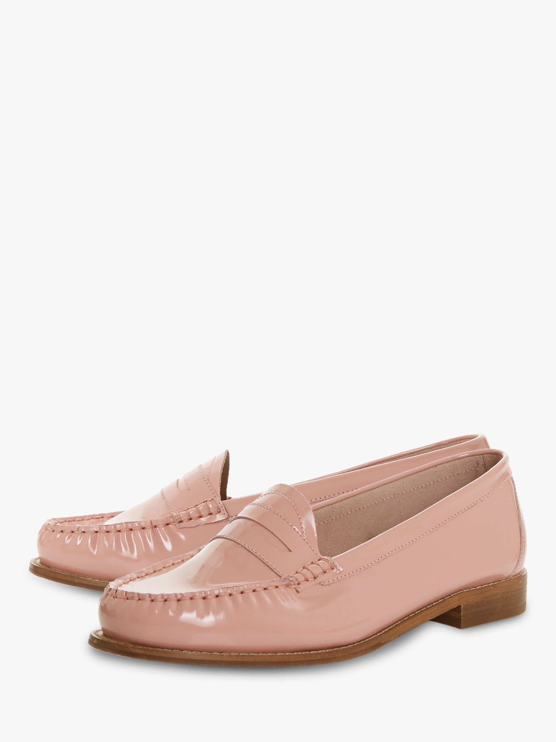 Dune Glossy Loafers | Pink Patent Leather at John Lewis & Partners