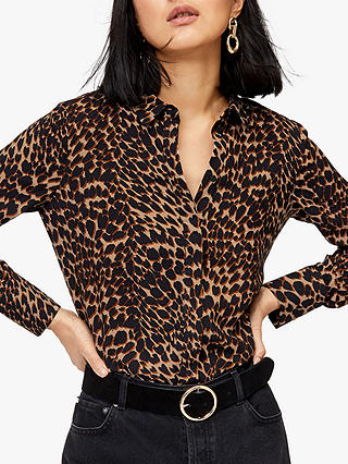 Warehouse Leopard Print Shirt, Brown