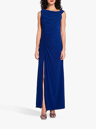 Adrianna Papell Asymmetric Shoulder Jersey Dress, Blue Viloet