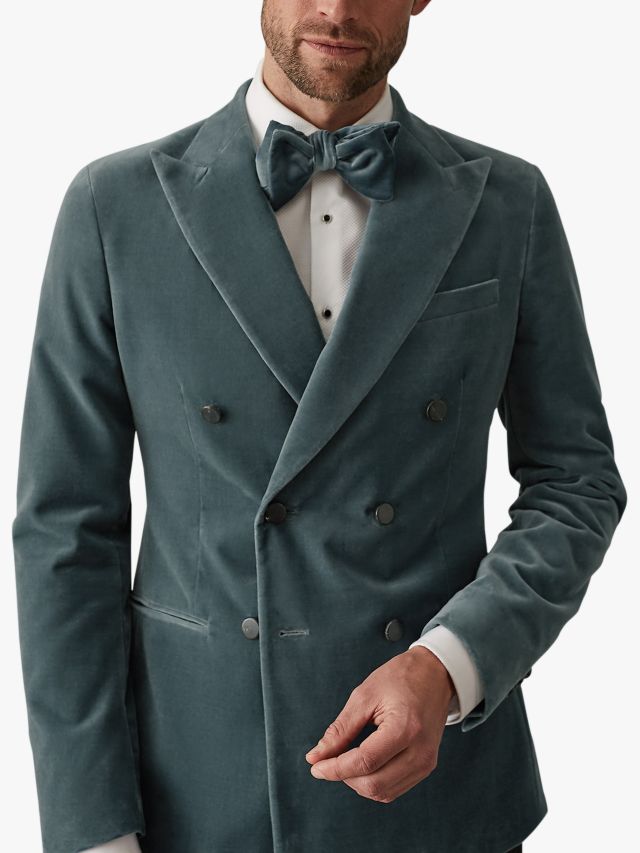 Teal velvet sale blazer mens