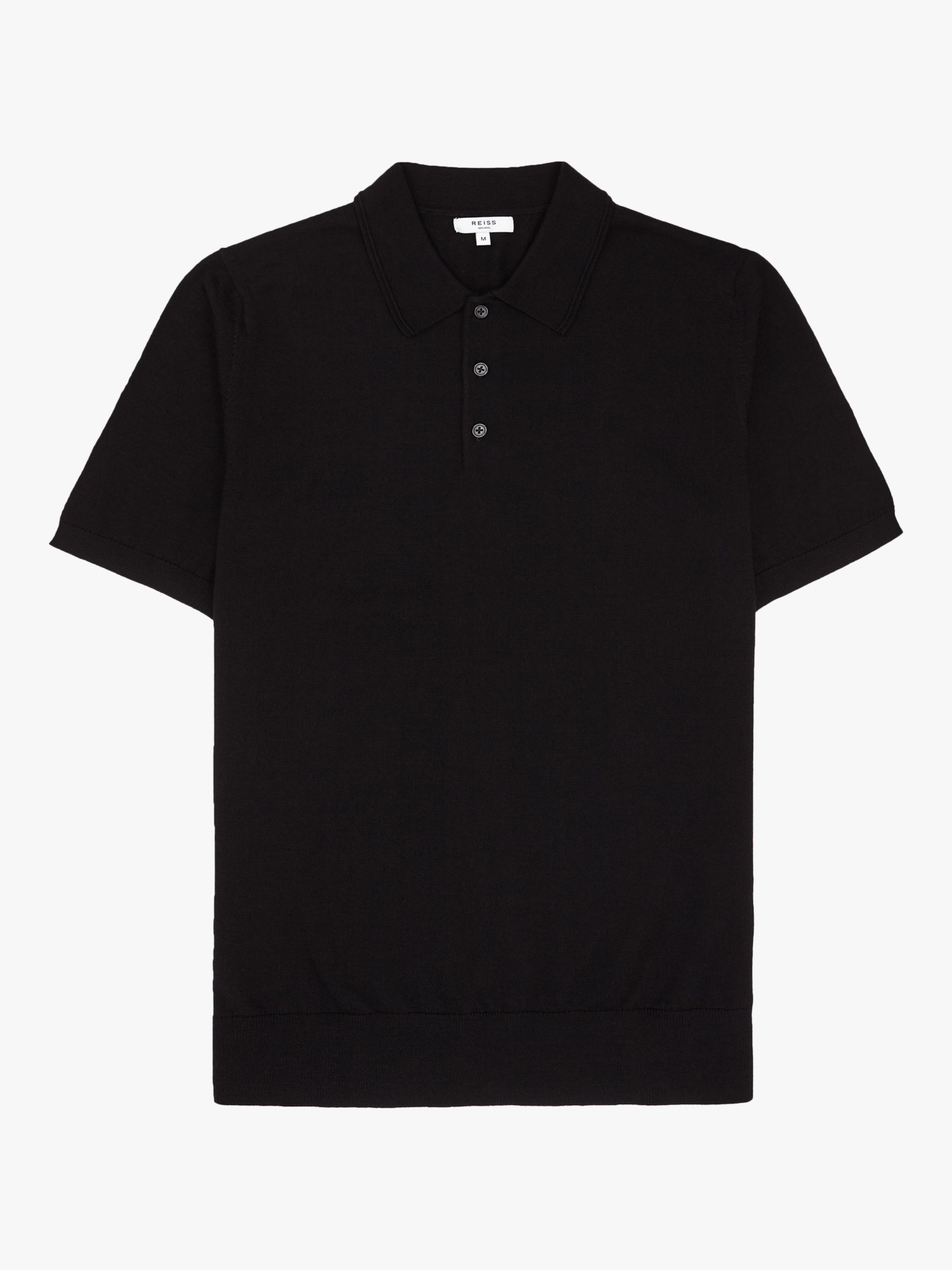 Reiss Manor Knit Polo Shirt, Black