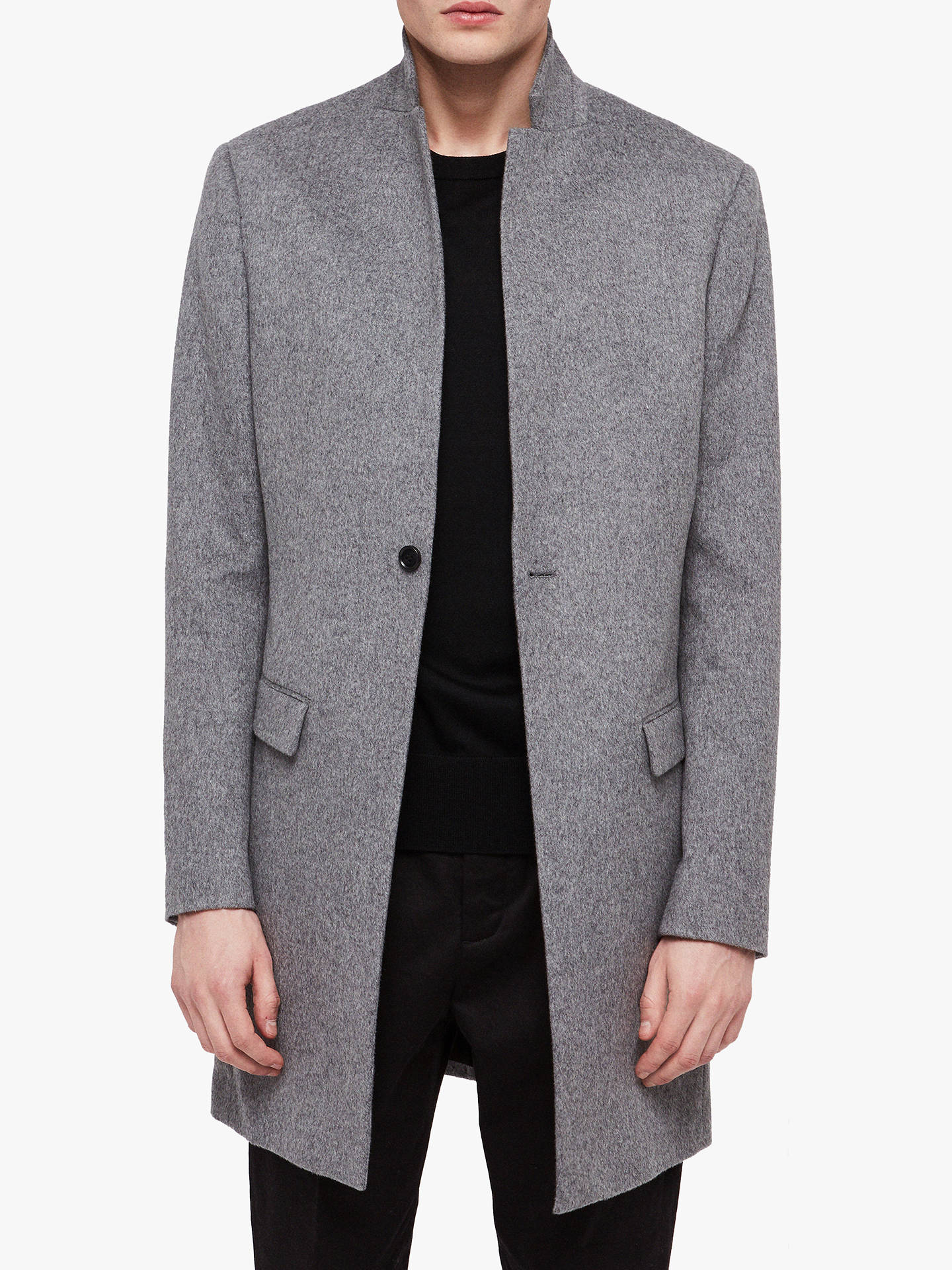 AllSaints Bodell Wool Tailored Coat, Light Grey at John Lewis & Partners