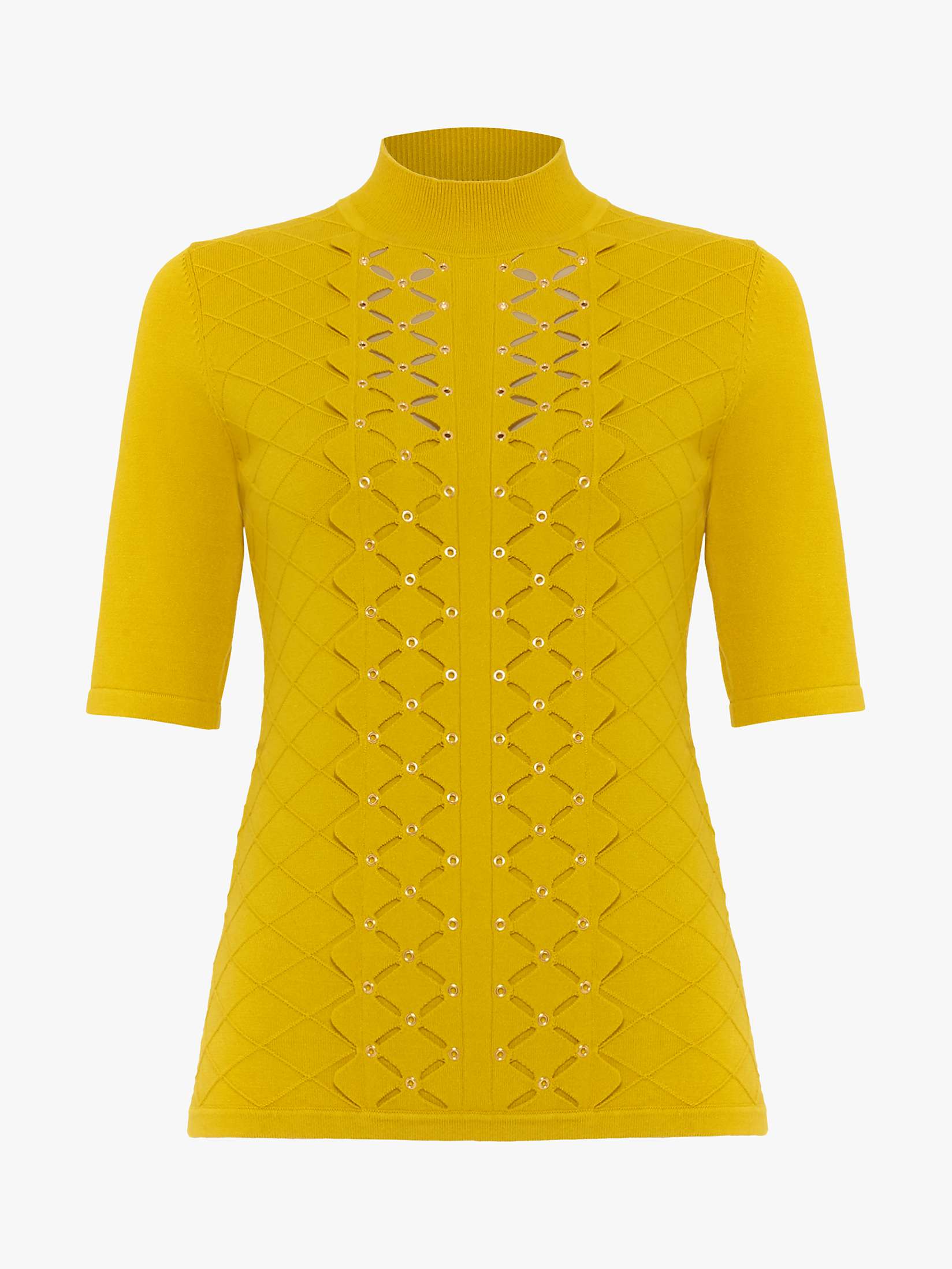 Buy Damsel in a Dress Leona Eyelet Cutout Knitted Top, Mustard Online at johnlewis.com