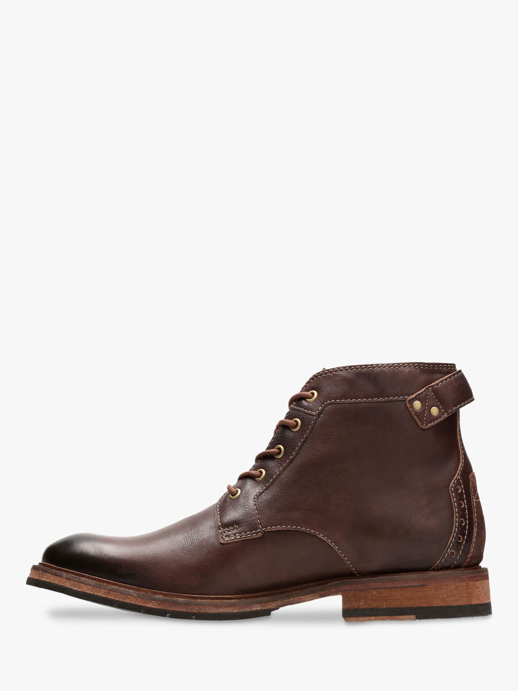 Clarks Clarkdale Bud Leather Boots, Mahogany