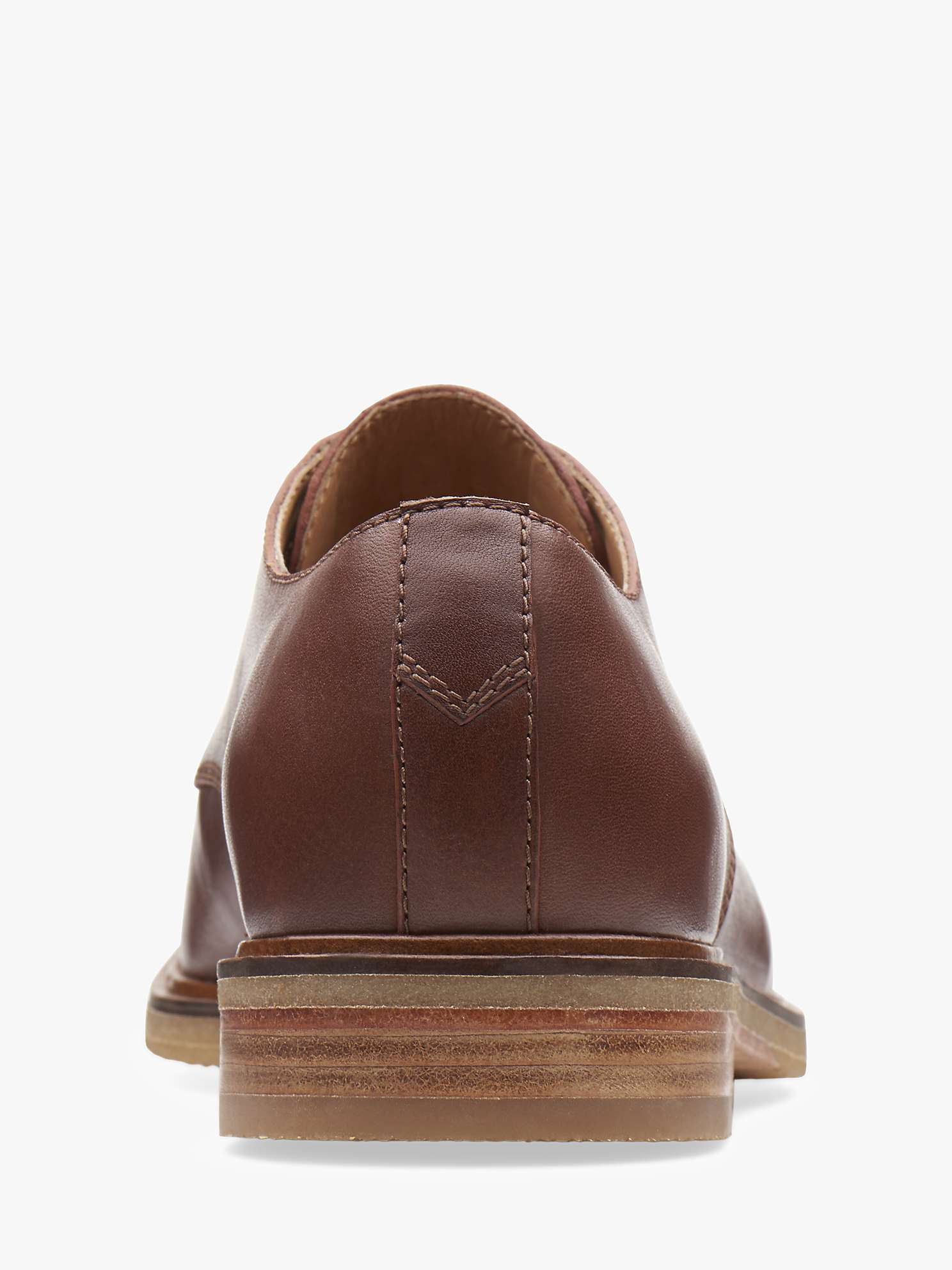 Clarks Clarkdale Moon Leather Derby Shoes, Dark Tan at John Lewis ...