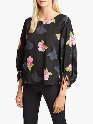 French Connection Eleonore Floral Top, Black Multi