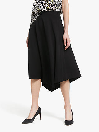 Winser London Asymmetric Hem Jersey Skirt, Black