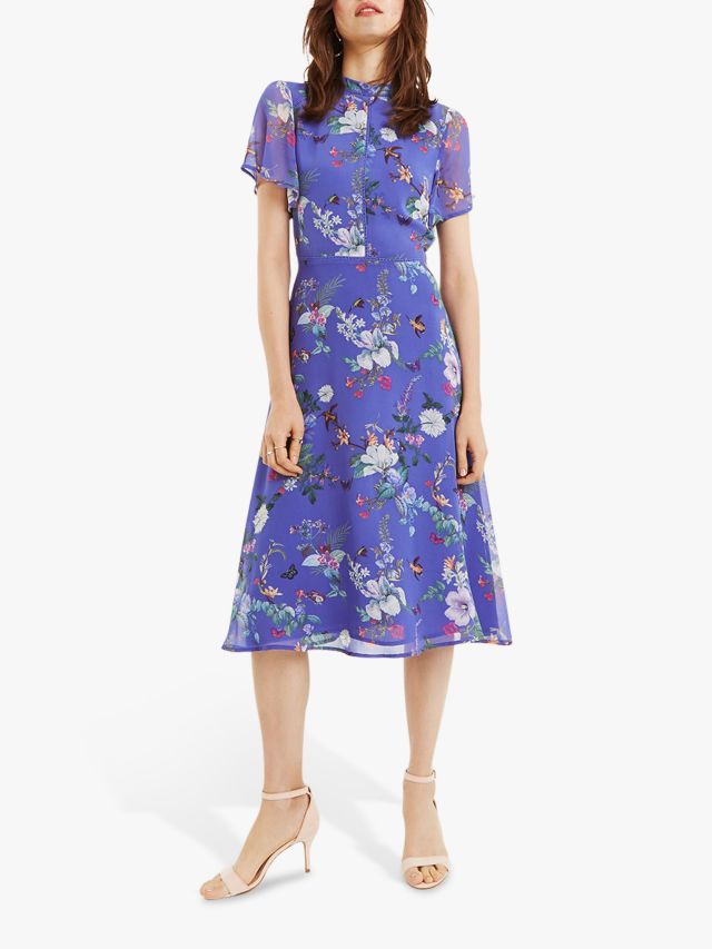 Oasis Bloom Midi Dress Multi Blue Multi Blue 6R