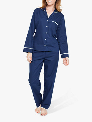 Nora Rose by Cyberjammies Adele Dobby Cotton Pyjama Set, Navy