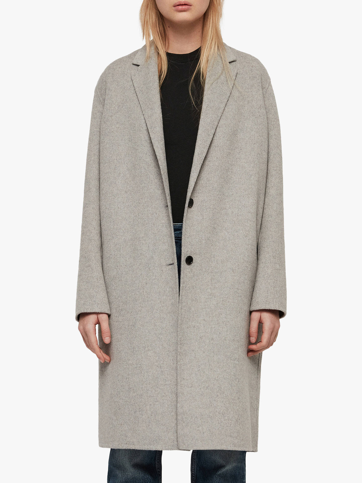 AllSaints Anya Coat | Light Grey at John Lewis & Partners