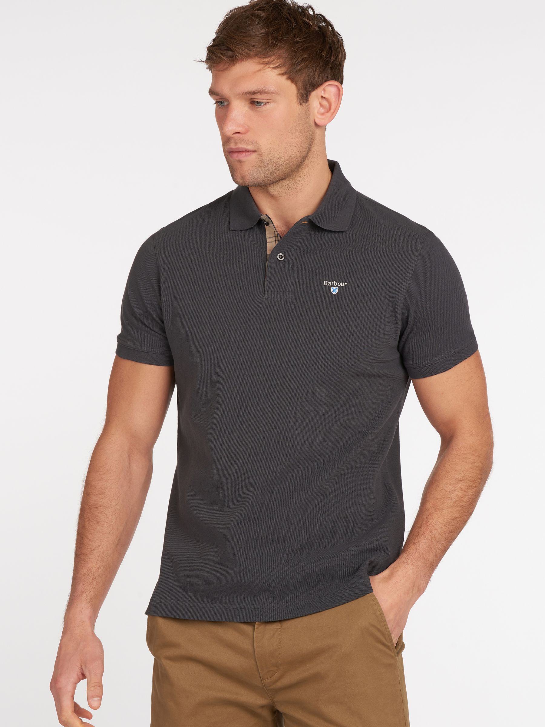 barbour navy polo shirt