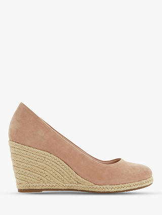 Dune Annabela High Wedge Heel Court Shoes, Cappuccino Suede
