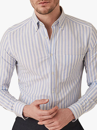 Reiss Rosen Bengal Stripe Slim Fit Shirt, Blue