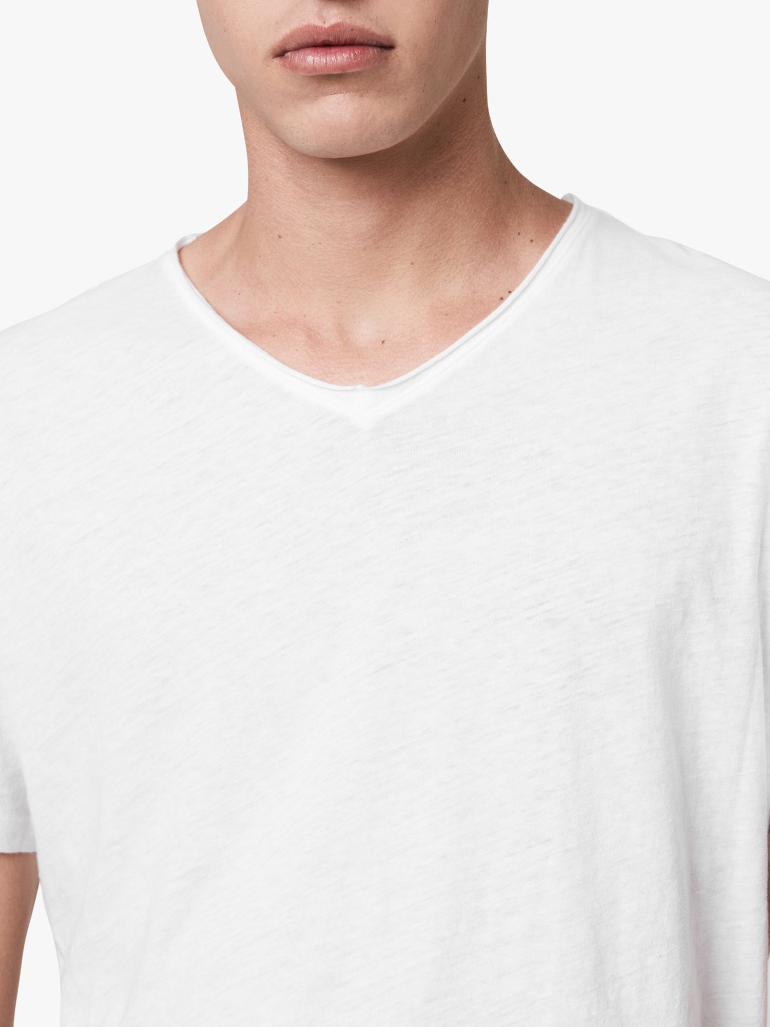 AllSaints Figure V-Neck Short Sleeve T-Shirt, Optic White at John
