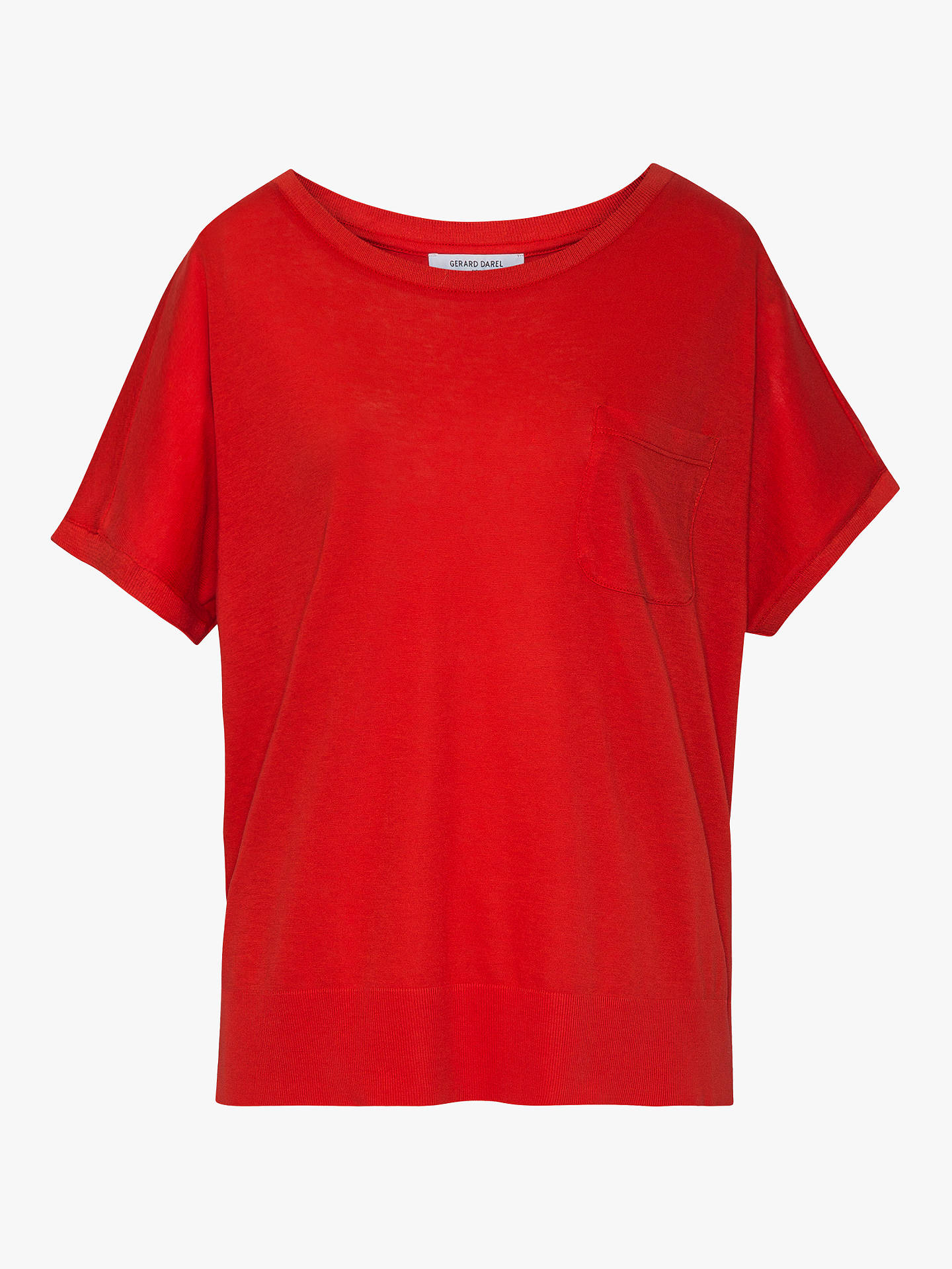 Gerard Darel Veronica Cotton T-Shirt, Red at John Lewis & Partners