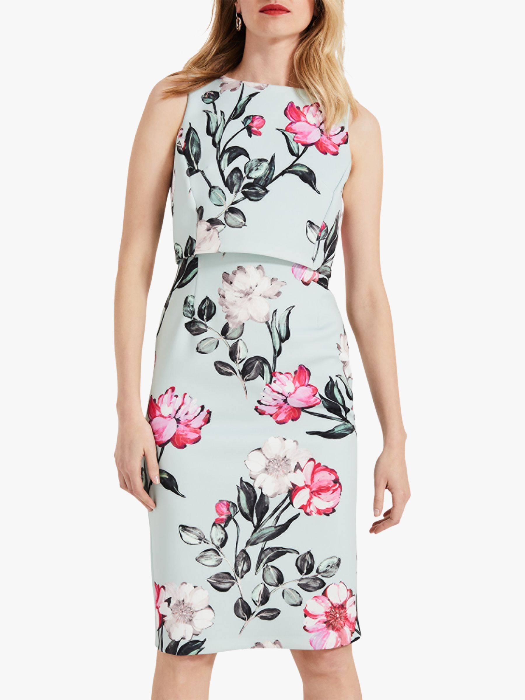 Phase Eight Peony Floral Print Dress, Mint