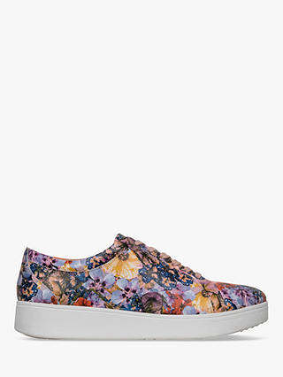 FitFlop Rally Lace Up Trainers, Multi/Floral Leather