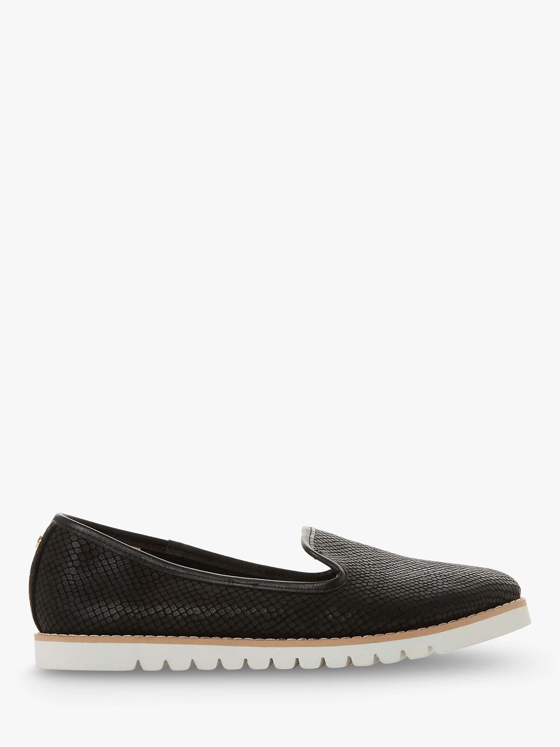Buy Dune Galleon Ridged Leather Loafers, Black Online at johnlewis.com