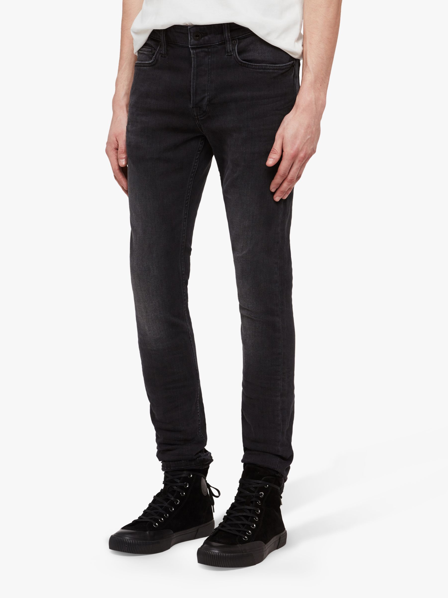 AllSaints Cigarette Skinny Fit Jeans, Dark Grey