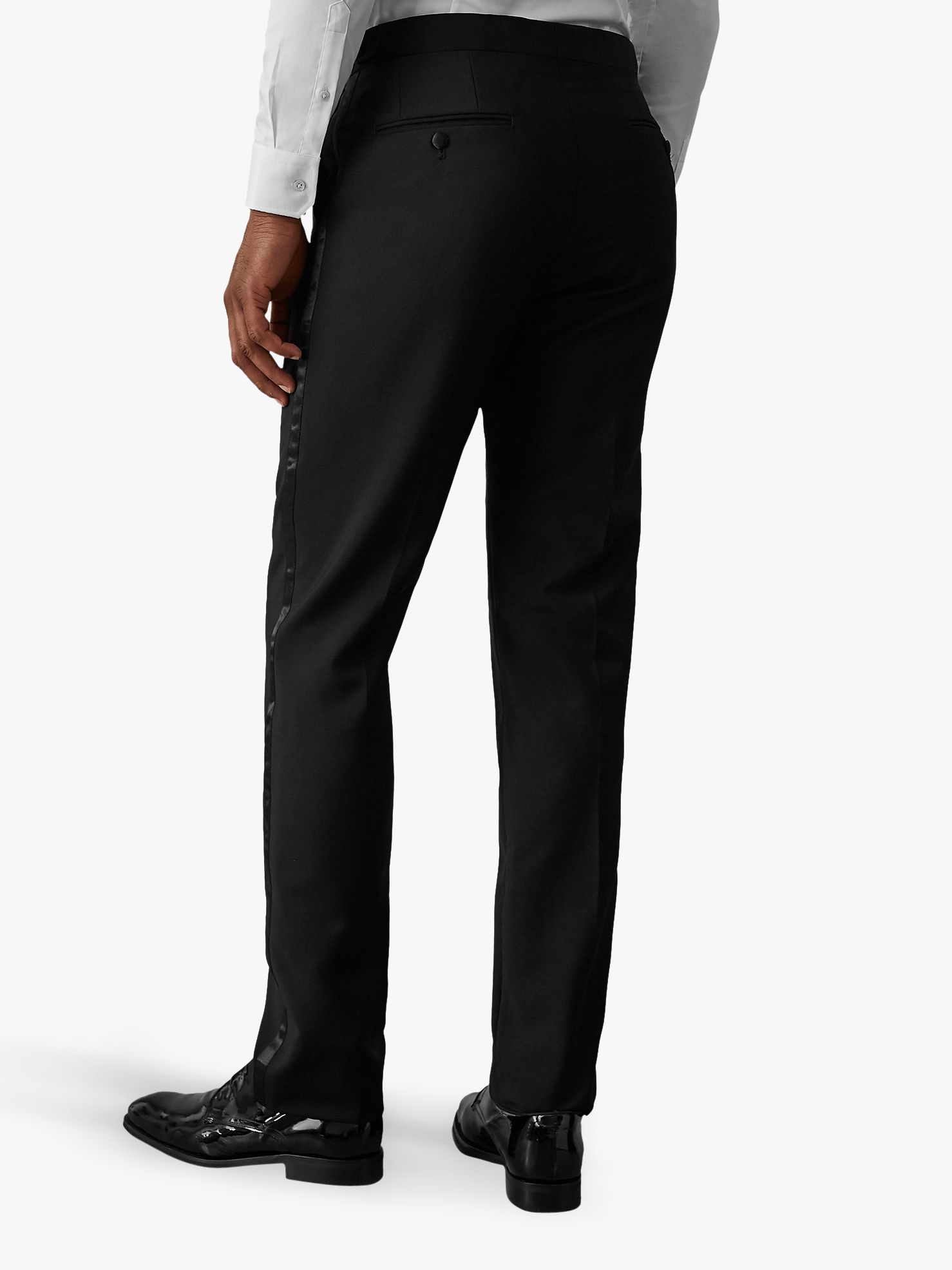 Reiss Knightsbridge Wool Mohair Slim Fit Dress Suit Trousers, Black