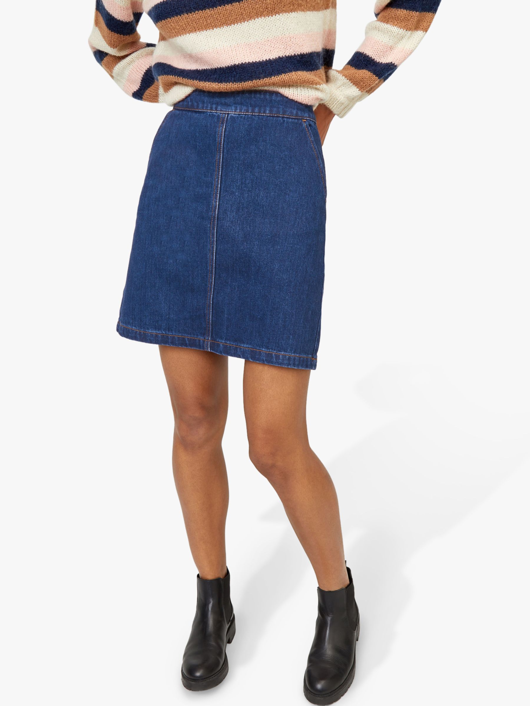 Warehouse A-Line Denim Mini Skirt