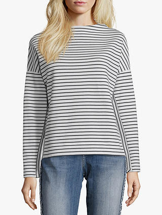 Betty & Co. Striped Dropped Shoulder Top, White/Blue