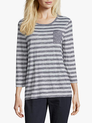 Betty & Co. Striped Jersey Top, Blue/White