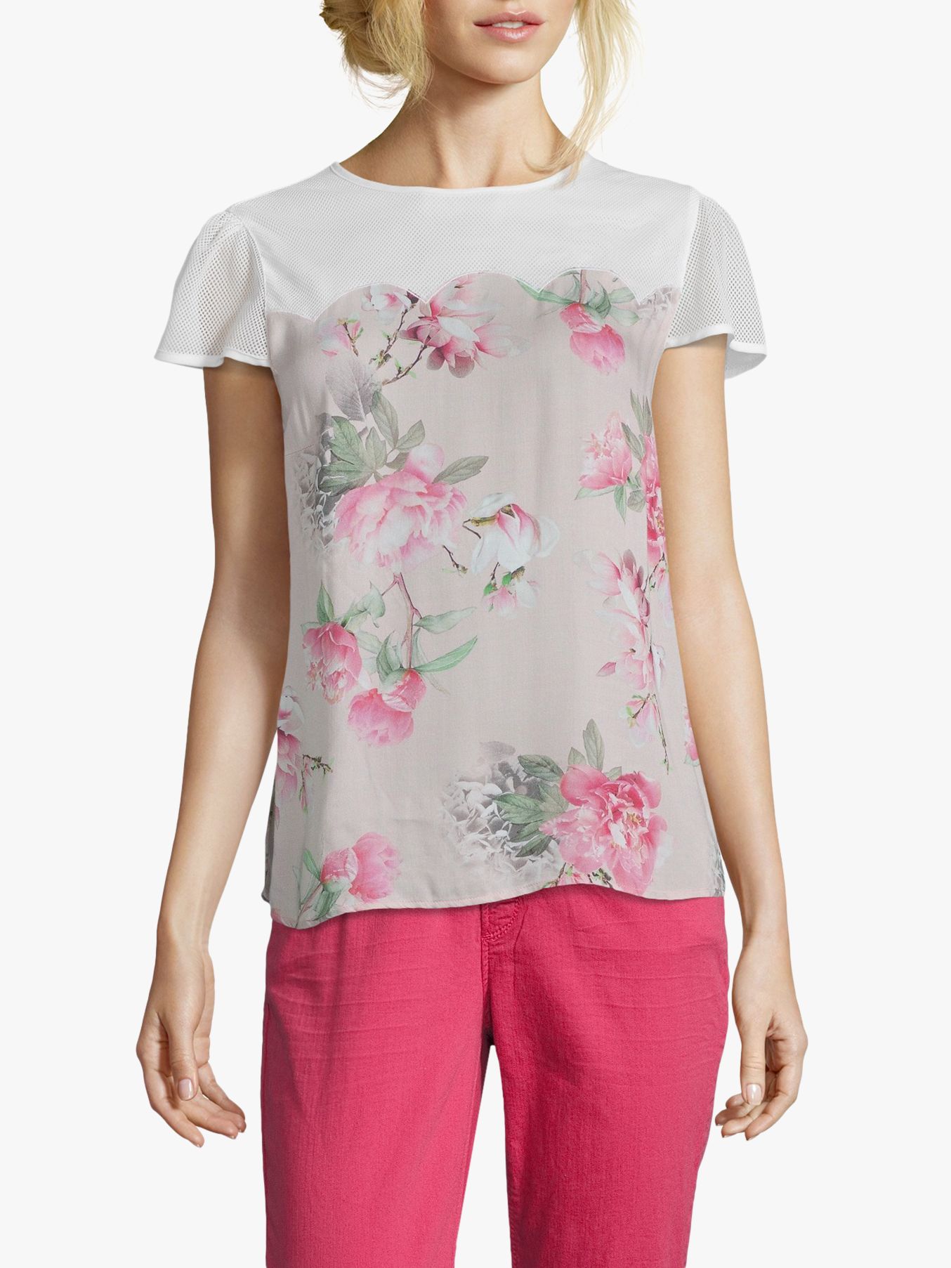 Betty & Co. Floral Print Blouse, Rose/White