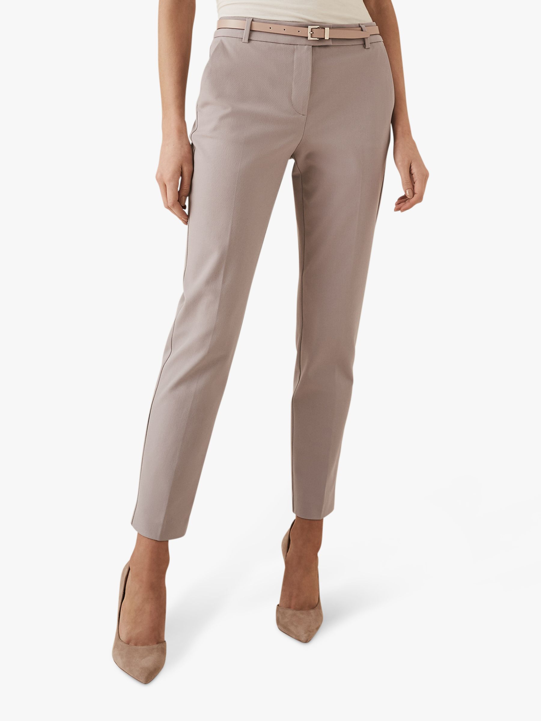Reiss Joanne Casual Straight Trousers, Grey at John Lewis & Partners