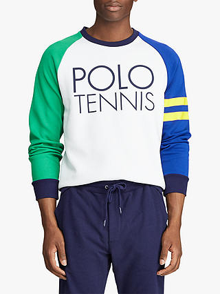Polo Ralph Lauren Wimbledon Polo Tennis Sweatshirt, Pure White/Multi