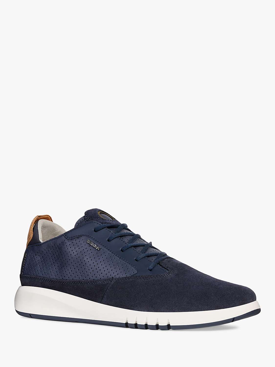 Buy Geox Aerantis Leather Trainers, Blue Online at johnlewis.com