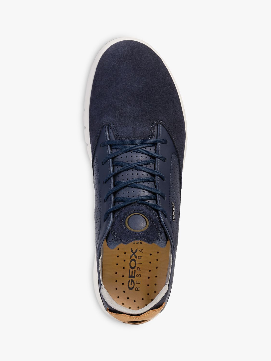 Buy Geox Aerantis Leather Trainers, Blue Online at johnlewis.com