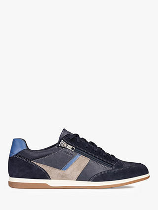 Geox Renan Leather Zip Detail Trainers