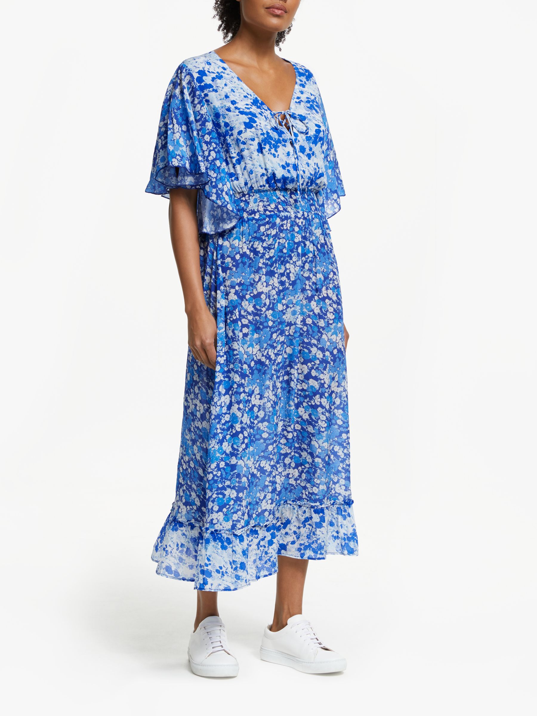 Lily and Lionel Marlowe Forget Me Knot Print Dress, Blue