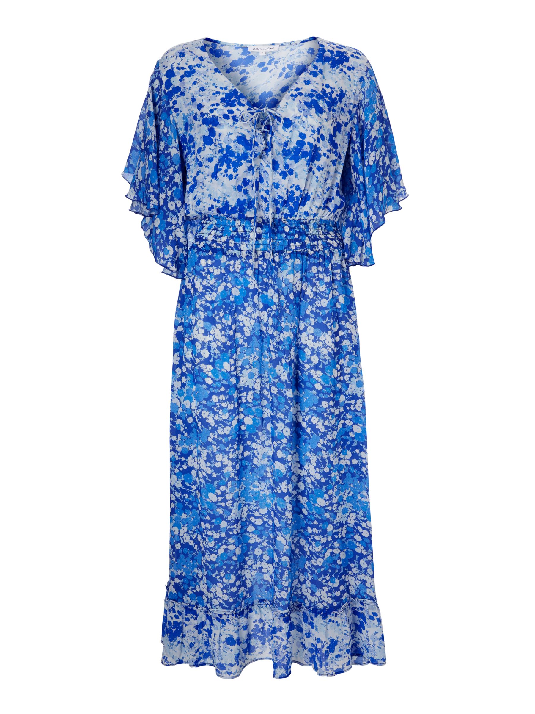 Lily and Lionel Marlowe Forget Me Knot Print Dress, Blue