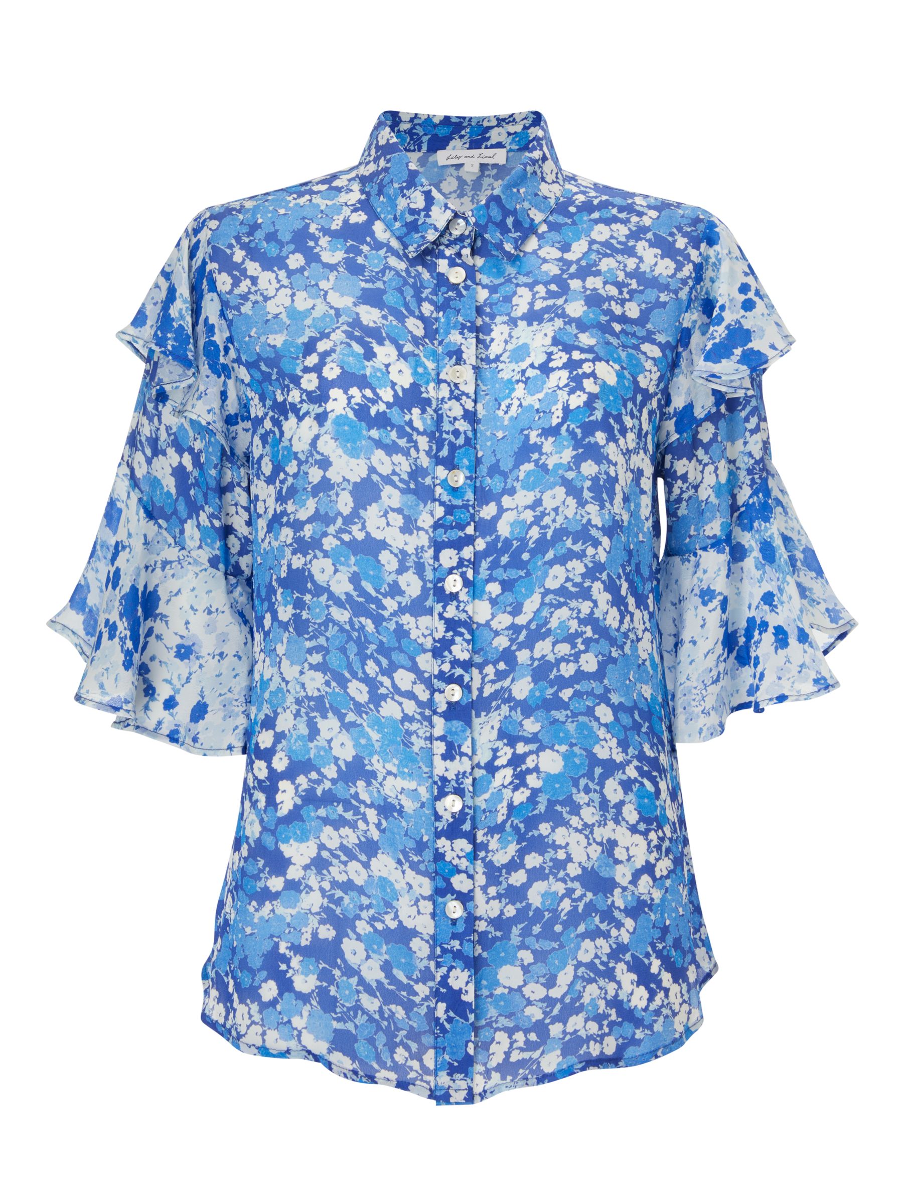 Lily and Lionel Frankie Forget Me Knot Print Shirt, Blue at John Lewis ...