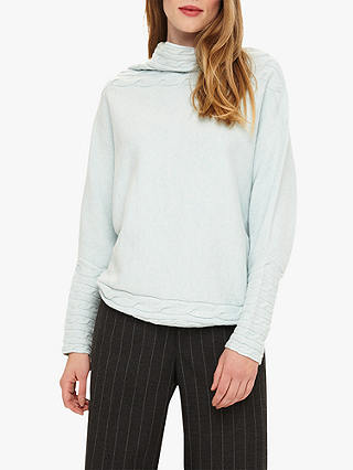 Phase Eight Corine Cable Knit Textured Jumper, Sage Green