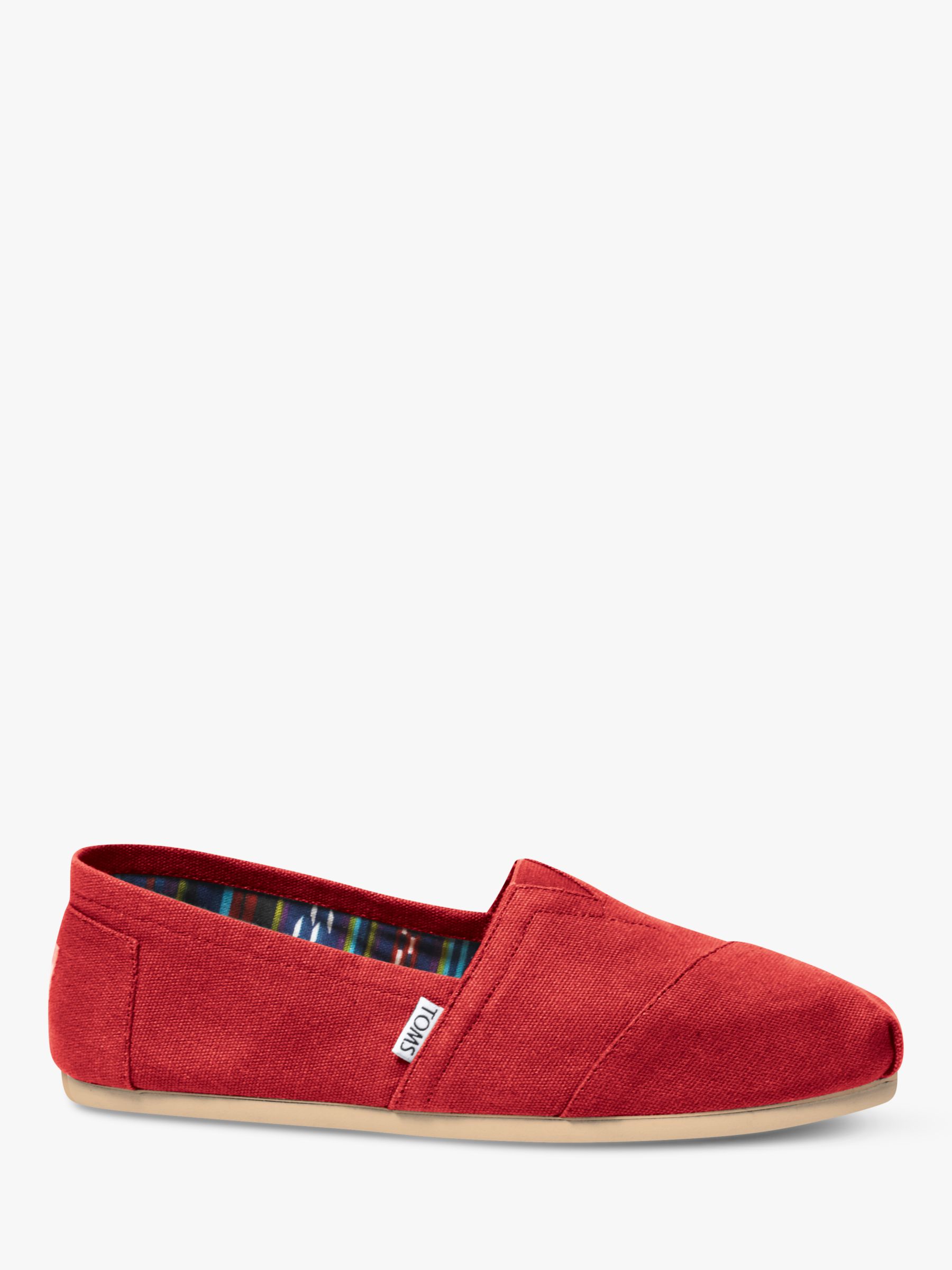 TOMS Classic Canvas Espadrilles, Red at John Lewis & Partners