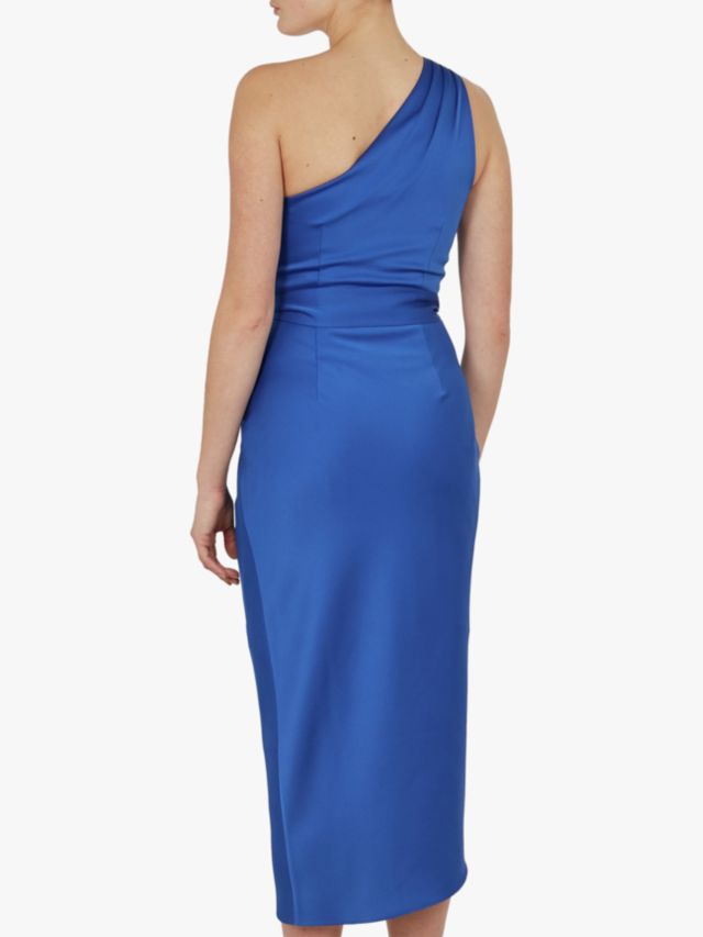 Ted Baker Gabie One Shoulder Drape Midi Dress Blue Mid XXS