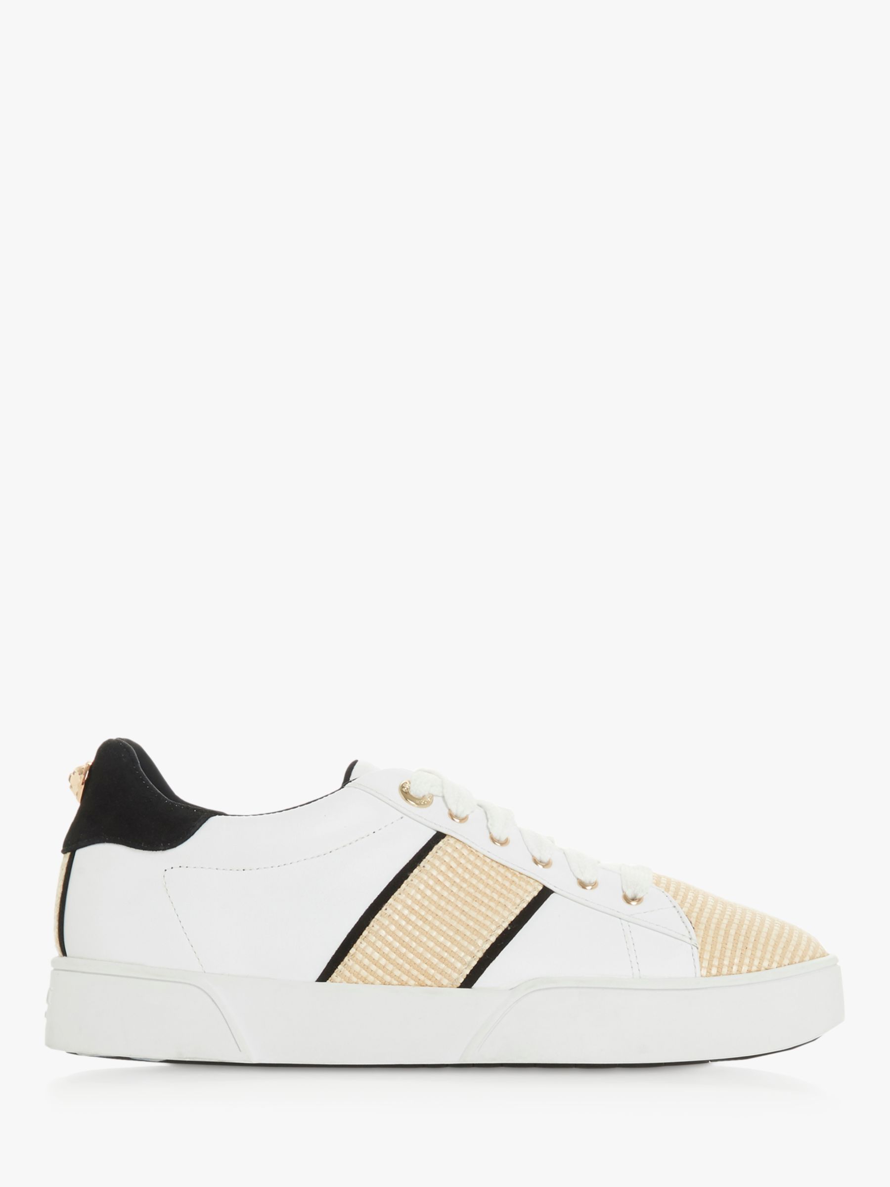 Dune Elsie Lace Up Trainers, Leather Natural