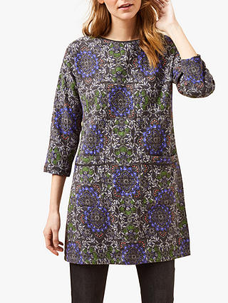 White Stuff Lyon Textured Abstract Floral Tunic Dress, Multi