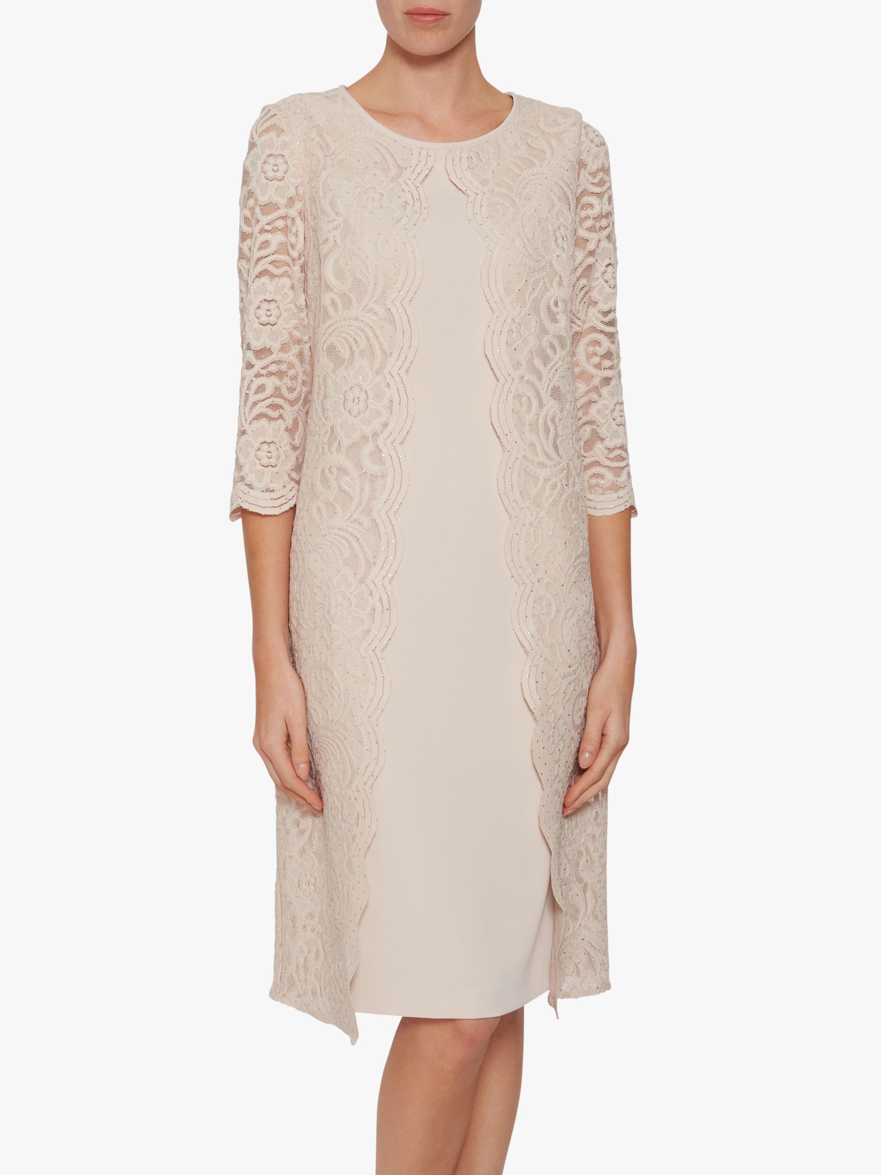 gina bacconi clarabelle dress silver mist