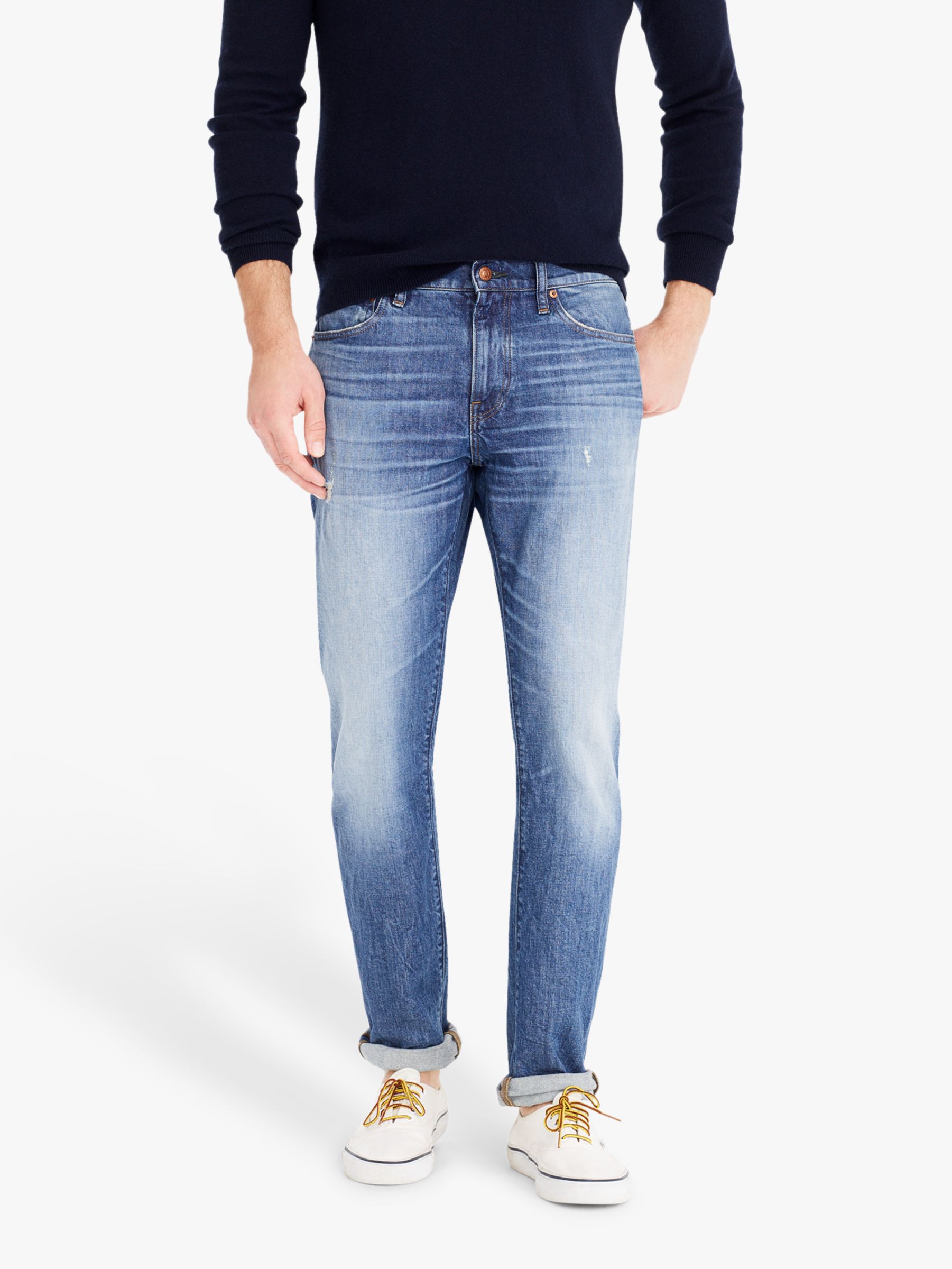 J.Crew 484 Slim Fit Jeans, Medium Indigo at John Lewis & Partners