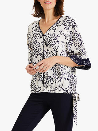 Phase Eight Adchaya Floral Print Blouse, Ivory