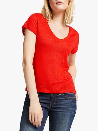 AND/OR Linen T-Shirt, Bright Red
