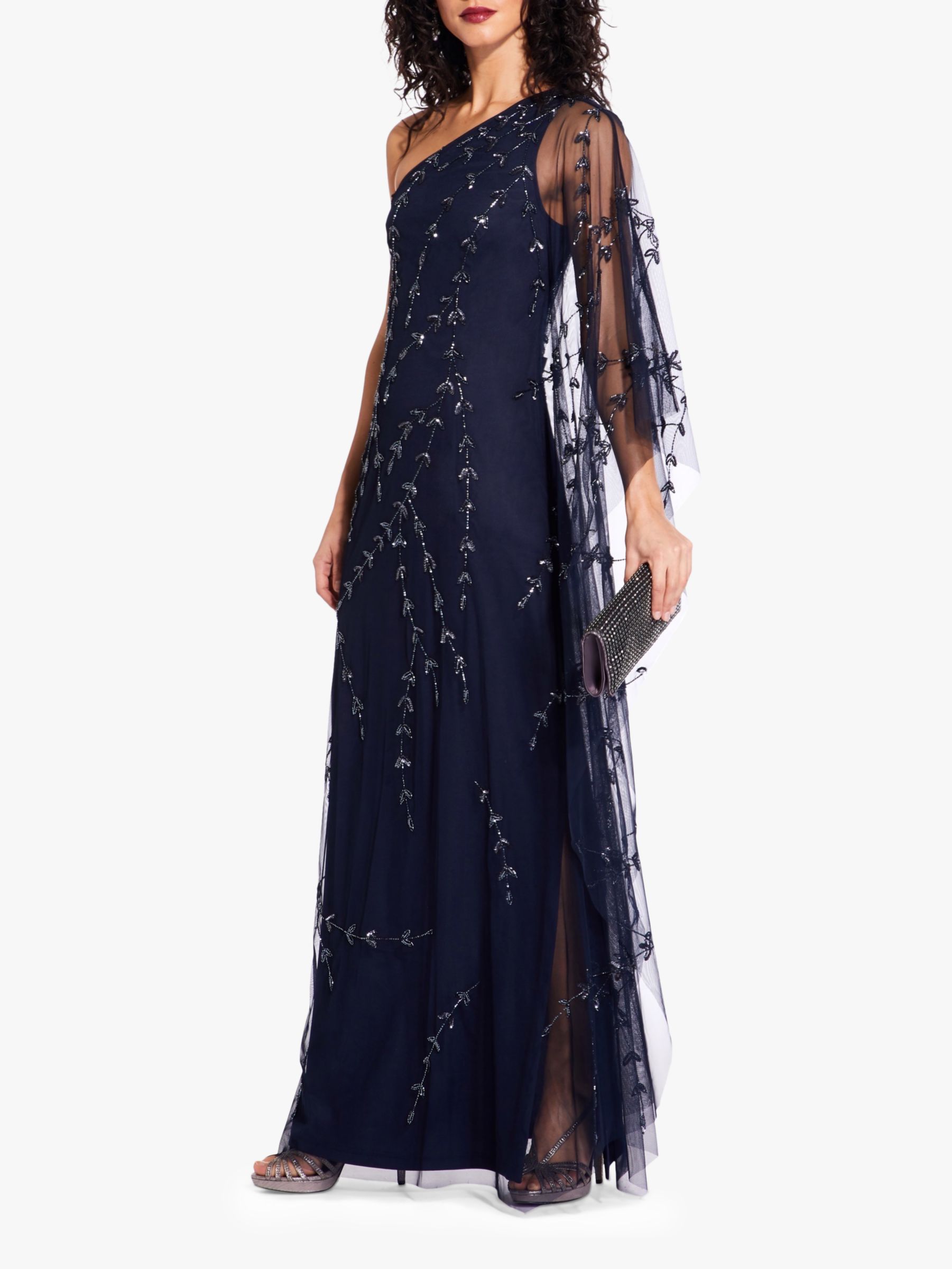 one shoulder kaftan maxi dress