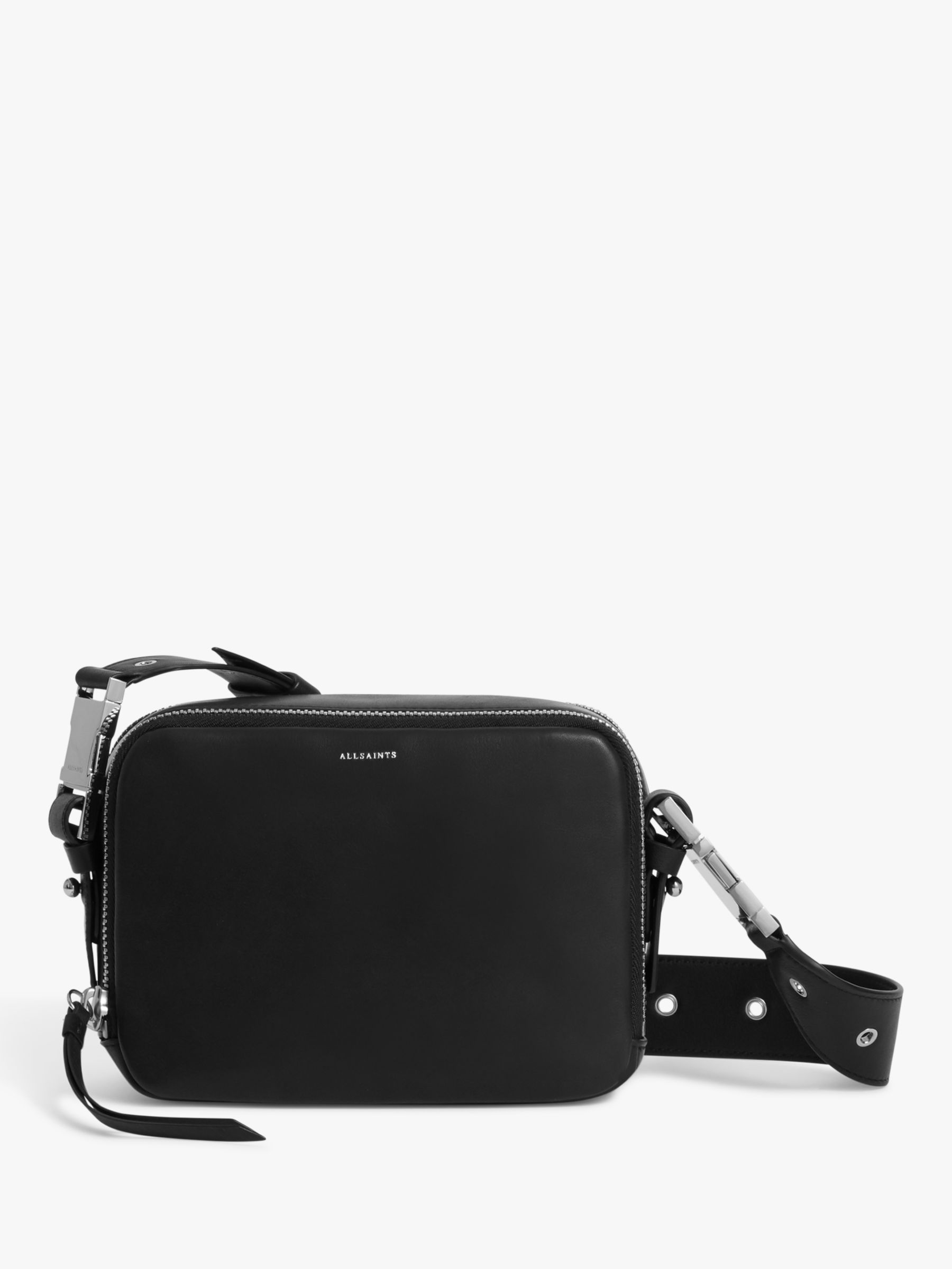 black leather bum bag womens